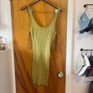 H&M Olive Green Ribbed Knit Dress